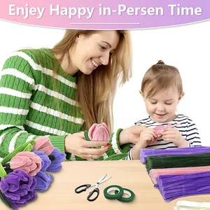 Kit fai-da-te tulipani con scovolini per decorazioni festa e attività per bambini