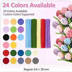 Set di nettapipe colorati fai da te per fiori fatti a mano, 24 colori per decorazioni artigianali