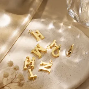 Gold stainless steel 26 alphabet letter pendants for DIY jewelry making accessories