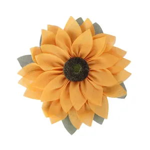 Artificial fabric sunflower wreath decoration for home door hanging or autumn decor.