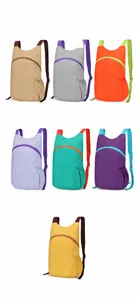 Detailed view of lightweight outdoor hiking backpacks in multiple vibrant colors