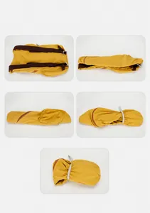 Detail view showing step-by-step folding process of the lightweight hiking backpack