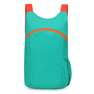 Lightweight mint green and orange outdoor sport backpack for hiking and camping
