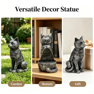 Support de Pied de Pot en Résine Bronze Antique Statues de Jardin Figurines Animales Décoratives pour Maison Bureau