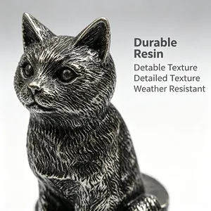 Figurine de chat en résine détaillée pour les pieds de pot de fleurs et décoration
