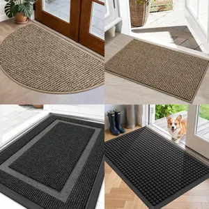 Durable non-slip rubber entrance mats for effective indoor and outdoor mud and dust removal