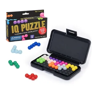 IQ Puzzle Smart Magic Beads 3D Pyramid Logic Game Plastic Educational Brain Teaser Training Toy Portable Case Kids Adults
