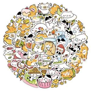 Lot de stickers de chats mignons pour coques de téléphone et ordinateurs portables