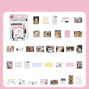 Original Ins Style Cute Cat Stickers Aesthetic Kawaii Pet Kitty Decals For Phone Case Laptop Water Bottle Stationery