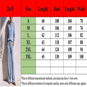 Size guide table for women waffle knit lounge set with model wearing light blue outfit