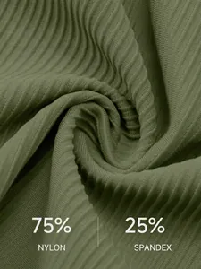 Nahaufnahme von grünem, geripptem, atmungsaktivem Stoff für Yoga-Weste, 75 % Nylon