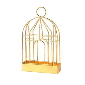 Eleganter goldener Vogelkäfig Mückenspulenhalter aus Eisen für stilvolle Raumdekoration
