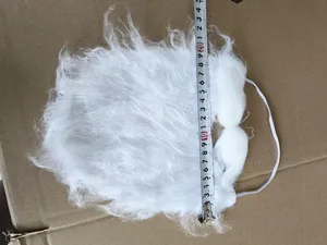 Weißer flauschiger Weihnachtsmannbart Kostümzubehör, gemessen auf ca. 25 cm Länge