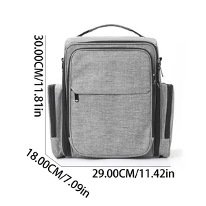 Große graue Nagellack-Aufbewahrungstasche mit drei Schichten und 30x29x18cm Maßen