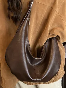 Vintage Große Kapazität Hobo Tasche Für Damen 2025 Herbst Neue Mode Vielseitige Pendler Schultertasche PU Leder Casual Umhängetasche