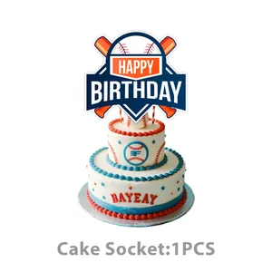 Baseball Happy Birthday Kuchendekoration für Jungen Sport Geburtstagsparty Deko