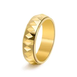 Anillo de Fútbol Luminoso de Acero Inoxidable con Patrón de Hexágono de Panal Brilla en la Oscuridad Anillo Deportivo para Hombre