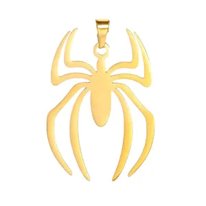 Goudkleurige roestvrijstalen spin symbool hanger voor DIY sieraden maken en kettingen