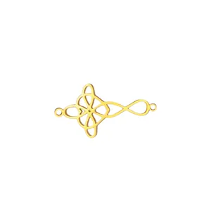 Golden Witch's Knot stainless steel hollow pendant for jewelry making
