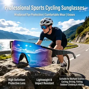 Outdoor Sport Sonnenbrille PC Rahmen Bunte Spiegelgläser Radsportbrille UV400 Schutz Winddichte Unisex Augenmode