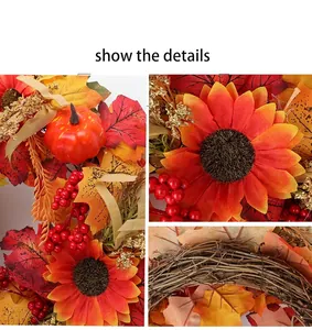 Vue macro détaillée montrant les textures de citrouille et de feuilles d'érable