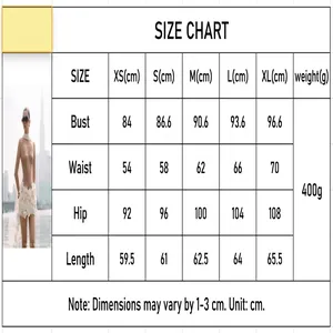 Detailed size chart for sexy slim fit sequin flower party dress with measurements in cm