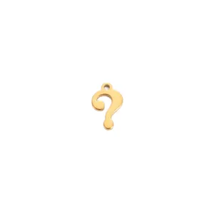 Elegant gold stainless steel question mark charm pendant for DIY jewelry and necklaces