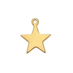 Spiegelgepolijste gouden ster hanger van titaniumstaal voor DIY sieraden ketting armband