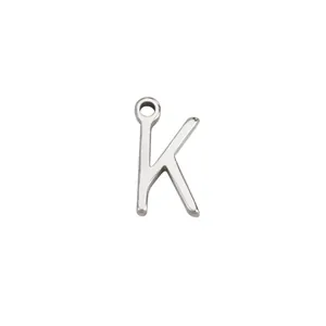 Anhänger Buchstabe K aus poliertem Edelstahl für DIY Halsketten und Armbänder Zubehör