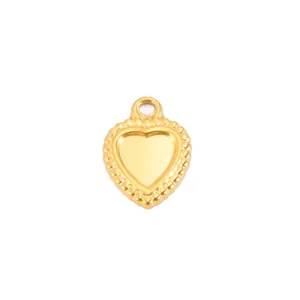 High quality minimalist gold plated stainless steel heart pendant charm for DIY jewelry making