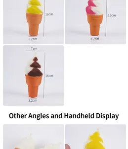 Grande squishy gelato a lenta risalita in PU, altezza 16 cm, disponibile in vari colori