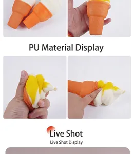 Primo piano di squishy gelato in PU a rimbalzo lento con consistenza morbida