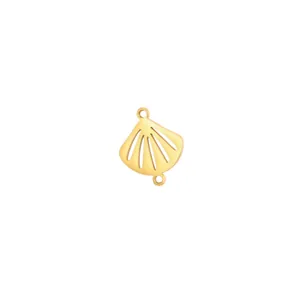 Gold plated stainless steel shell charm for DIY jewelry making connector