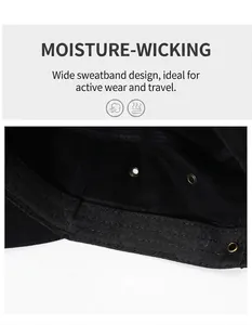 Détail du bandeau de sudation et des œillets d'aération sur une casquette militaire noire
