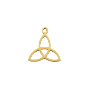 Pendentif noeud celtique Triquetra en acier inoxydable doré pour la création de bijoux