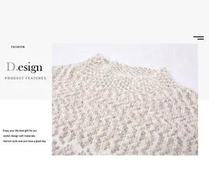Close-up detail of women's mock neck knit sweater featuring soft snowflake pattern texture