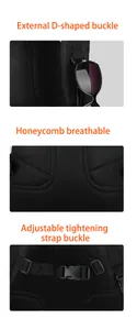Detailed view of outdoor tactical backpack D-ring buckle and breathable mesh back