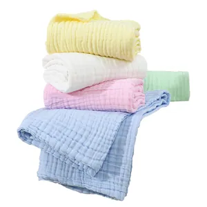 Weiches 6-lagiges Musselin-Badetuch für Babys und Neugeborenen-Wickeldecke in Pastellfarben