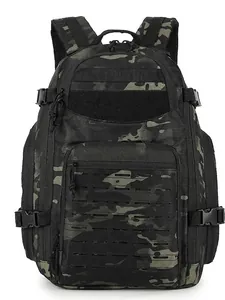 Large capacity water resistant tactical camouflage backpack for hiking and camping