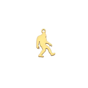 Golden stainless steel Bigfoot Sasquatch pendant charm for DIY necklace jewelry making