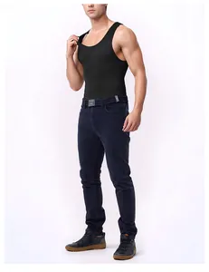 Débardeur de compression noir pour homme pour le contrôle du ventre et du corps