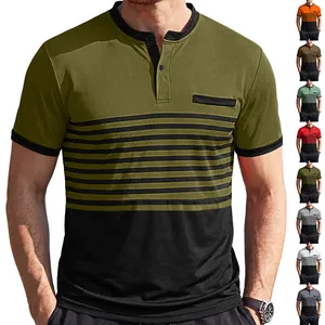 Polo da uomo a maniche corte a righe con diverse opzioni di colore per un look casual