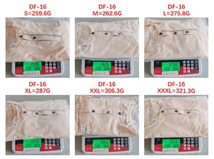 Données de comparaison de poids pour les tailles S à 3XL du polo Henley beige pour hommes