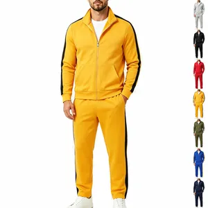 Detailed view of yellow tracksuit set with sidebar showing various color options available