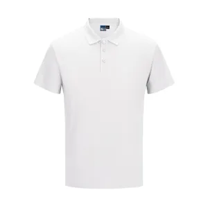High-quality white men's quick-dry mesh business polo shirt perfect for summer golf
