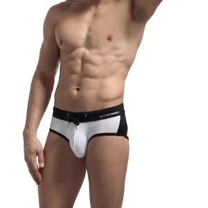 Costume da bagno da uomo classico bianco e nero con coulisse di marca Brave Person