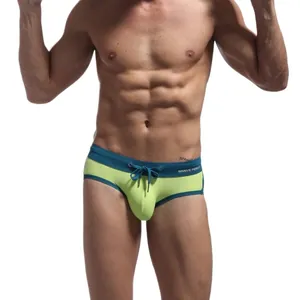 Slip da nuoto Brave Person da uomo verde lime e blu con coulisse regolabile in vita