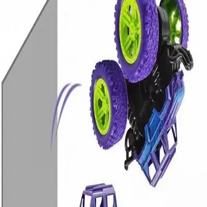 Λεπτομέρεια μωβ και μπλε 4WD αδρανειακού αυτοκινήτου παιχνιδιού με ανάρτηση για παιδιά
