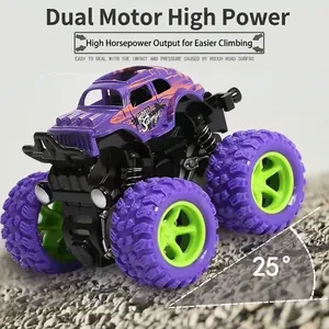Μοβ αδρανειακό 4WD off-road monster truck παιχνίδι με αμορτισέρ για παιδιά χαρά
