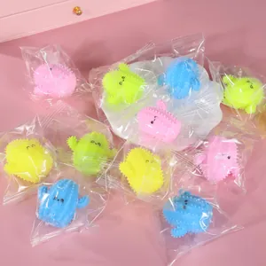 Jouets à presser en forme de cactus colorés, emballés individuellement pour soulager le stress.